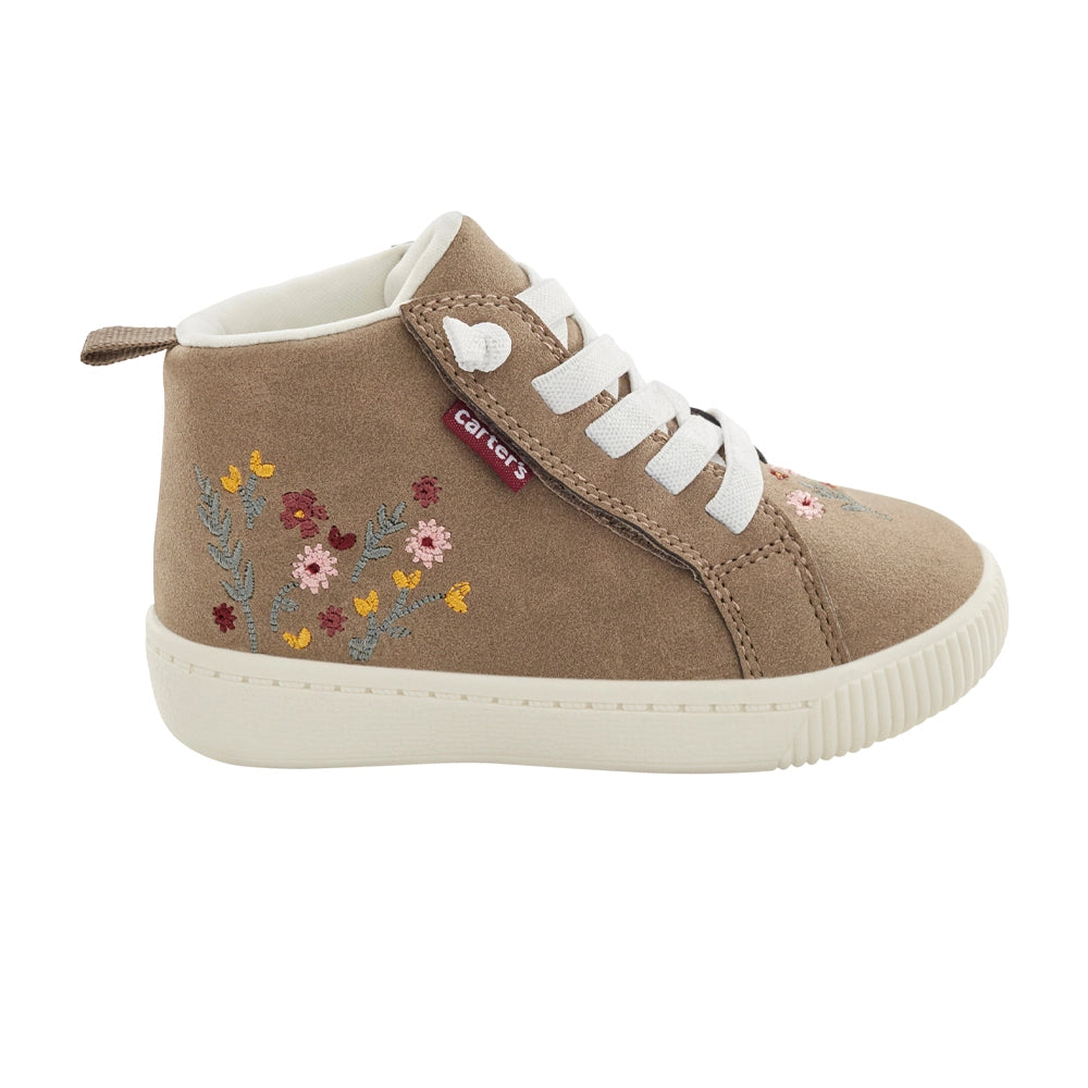 كارترز شوز أحذية رياضية عالية الرقبة بنقش زهور - كاكي