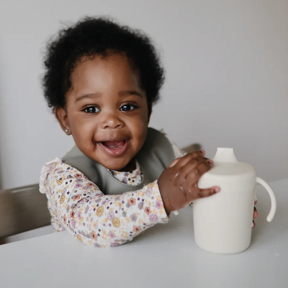 Mushie Bavoir Bébé en Silicone - Sauge Argent