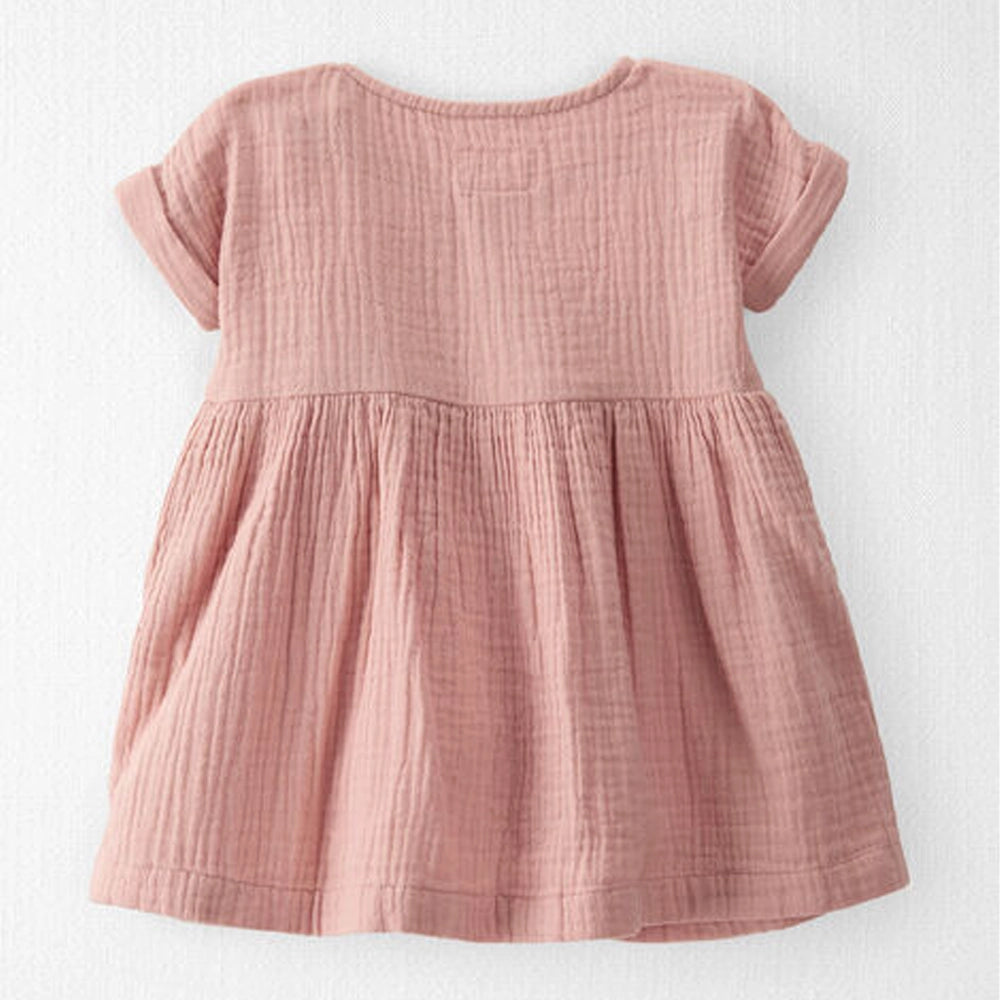 Robe Bébé en Gaze de Coton Bio Little Planet - Rose
