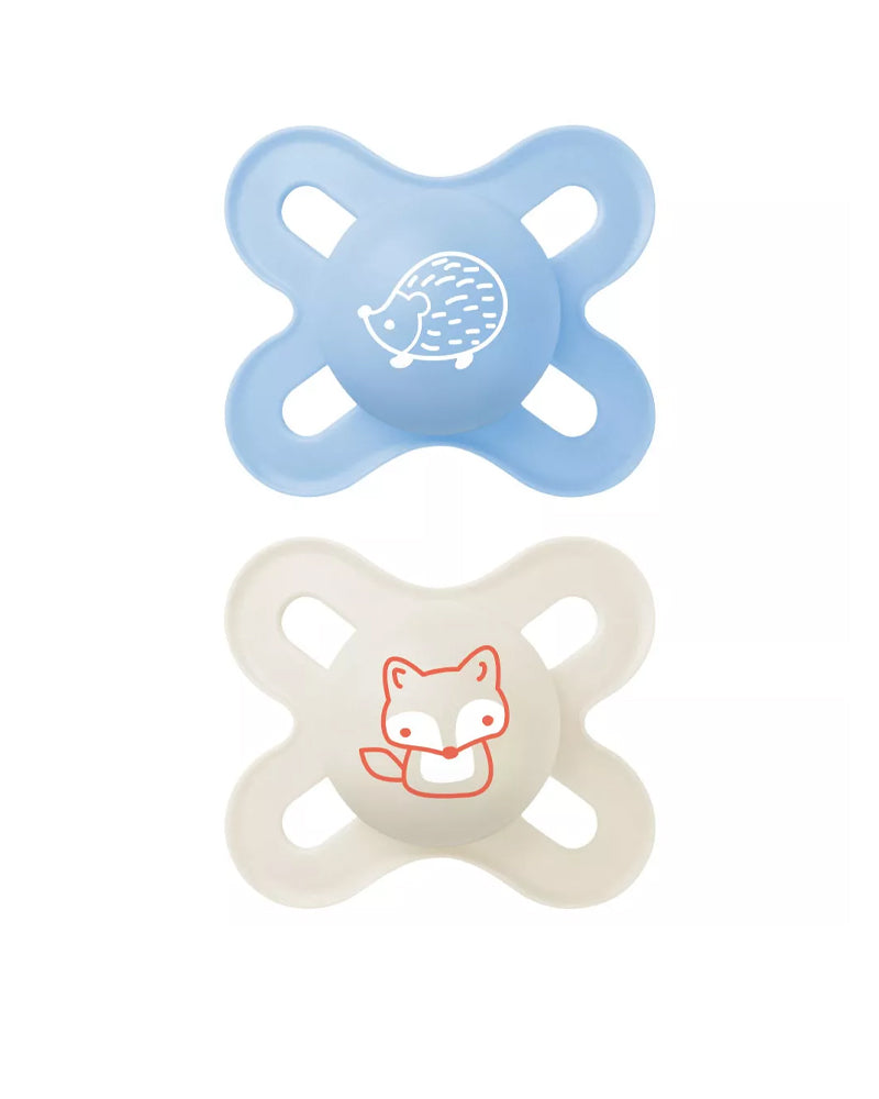 Lot de 2 Sucettes MAM Start Forest 0-2 mois - Bleu & Beige