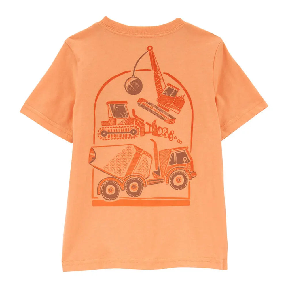 Ensemble 2 Pièces T-shirt de Construction & Short Carter's - Orange & Jean