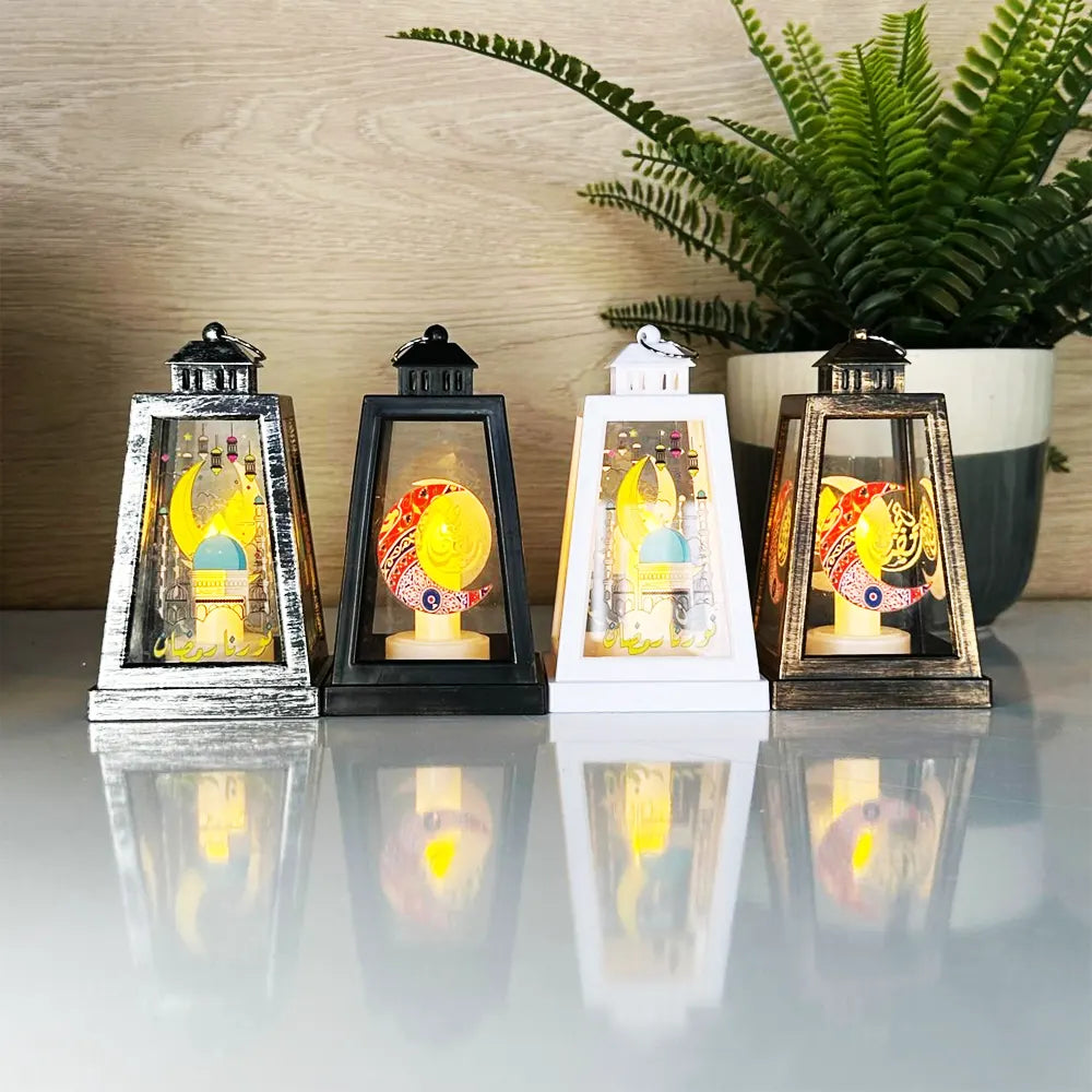 Decorative Table Lamp Lantern for Ramadan - Gray