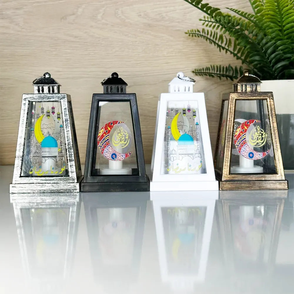Decorative Table Lamp Lantern for Ramadan - Gray