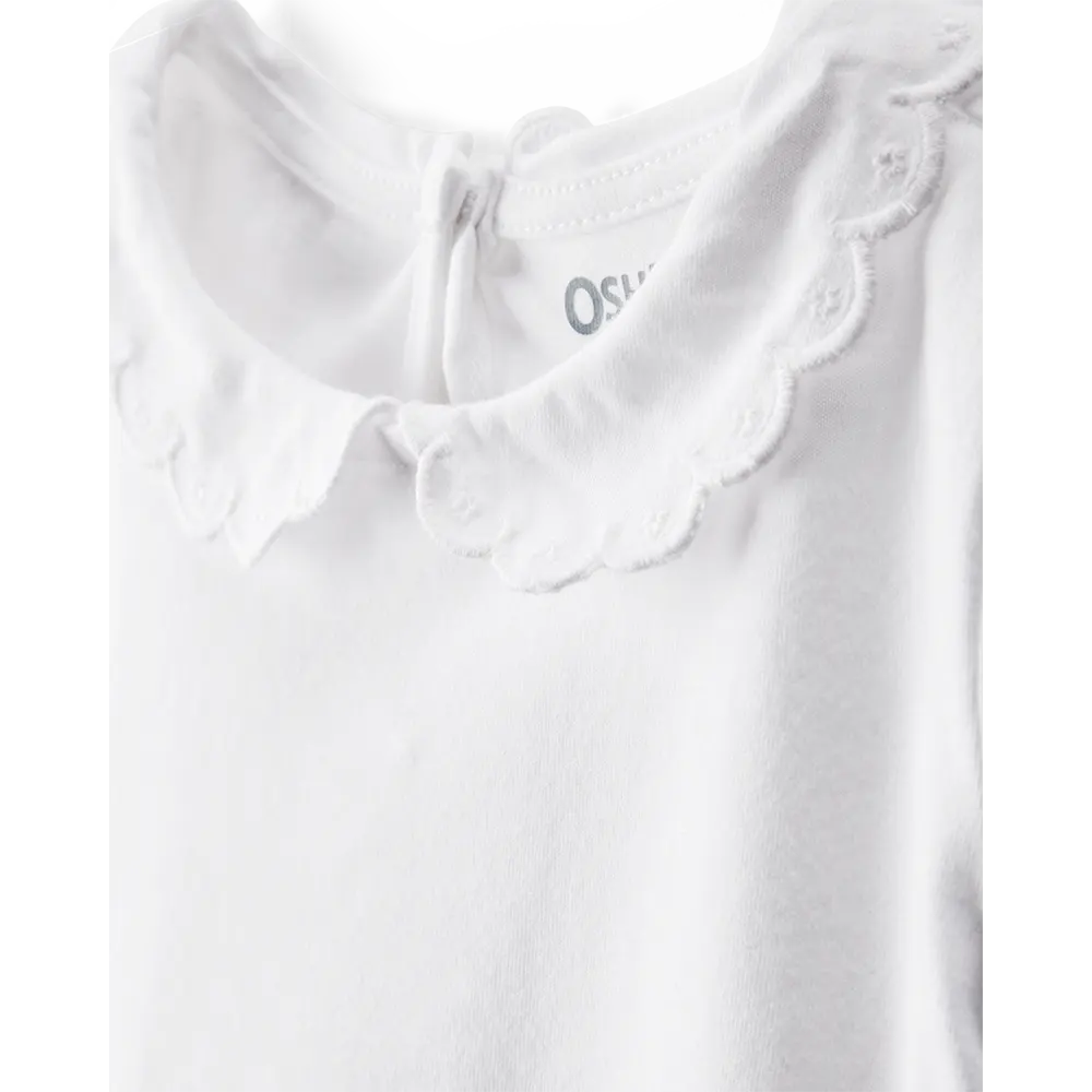 T-shirt blanc manches courtes fille - Coton