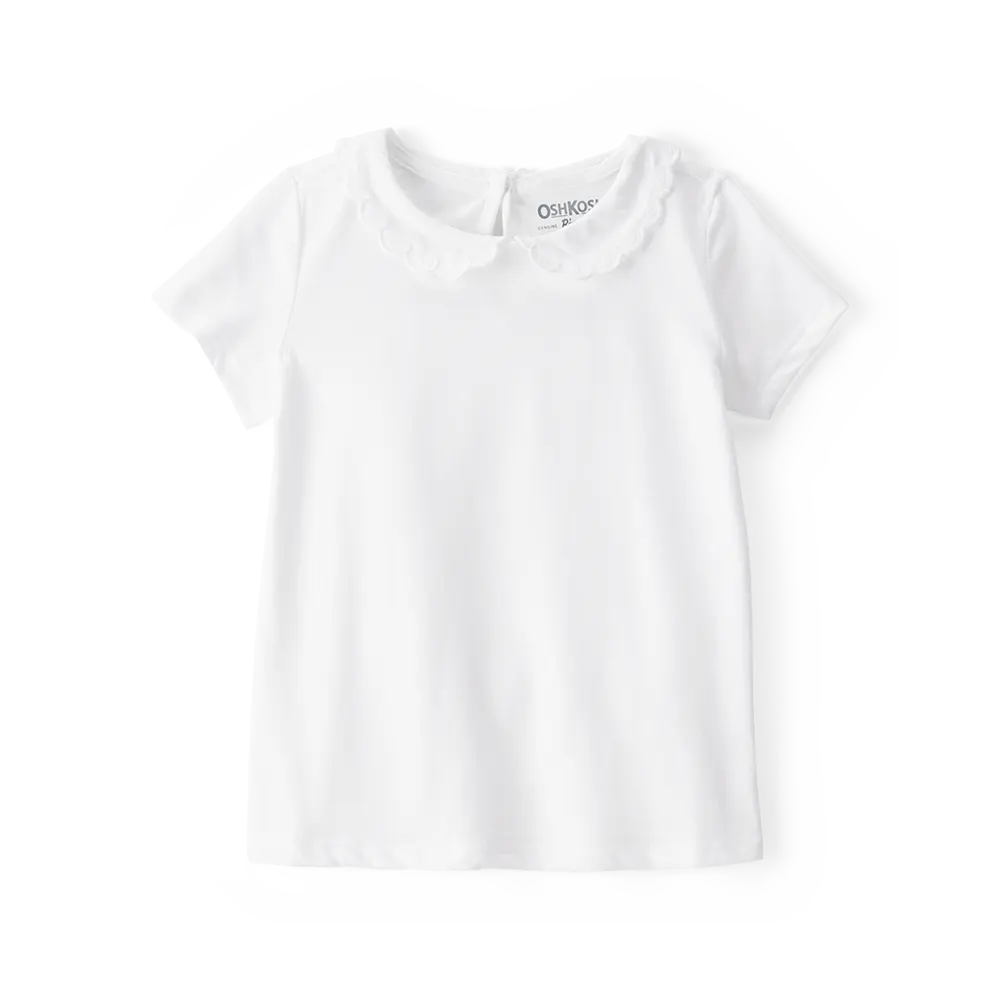 T-shirt blanc manches courtes fille - Coton