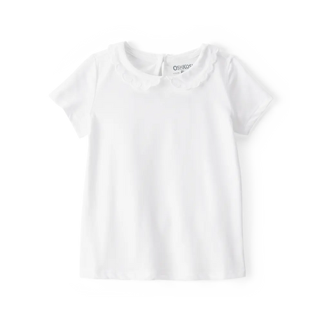 T-shirt blanc manches courtes fille - Coton