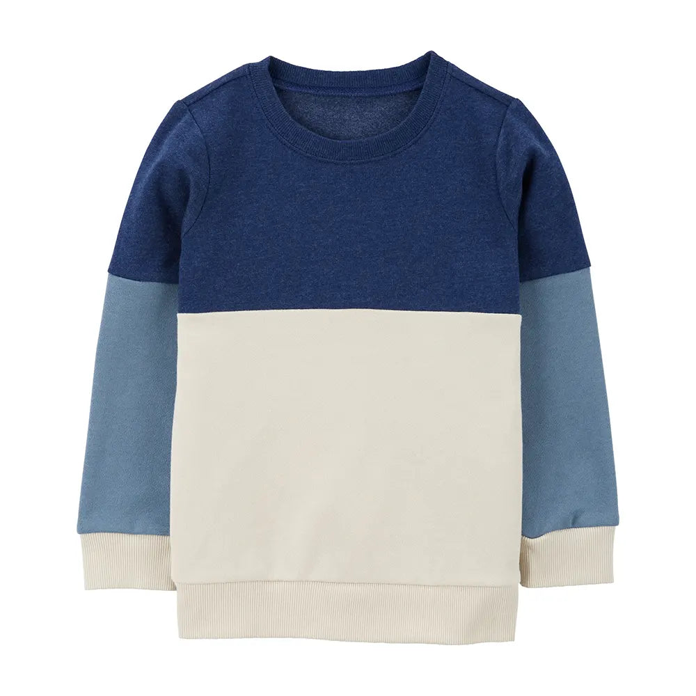 Sweat-shirt enfant color block en polaire