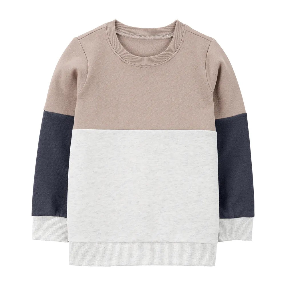 Sweat-shirt enfant color block en polaire