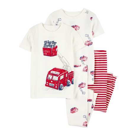 Pyjama 4 pièces pompier garçon - 100% Coton