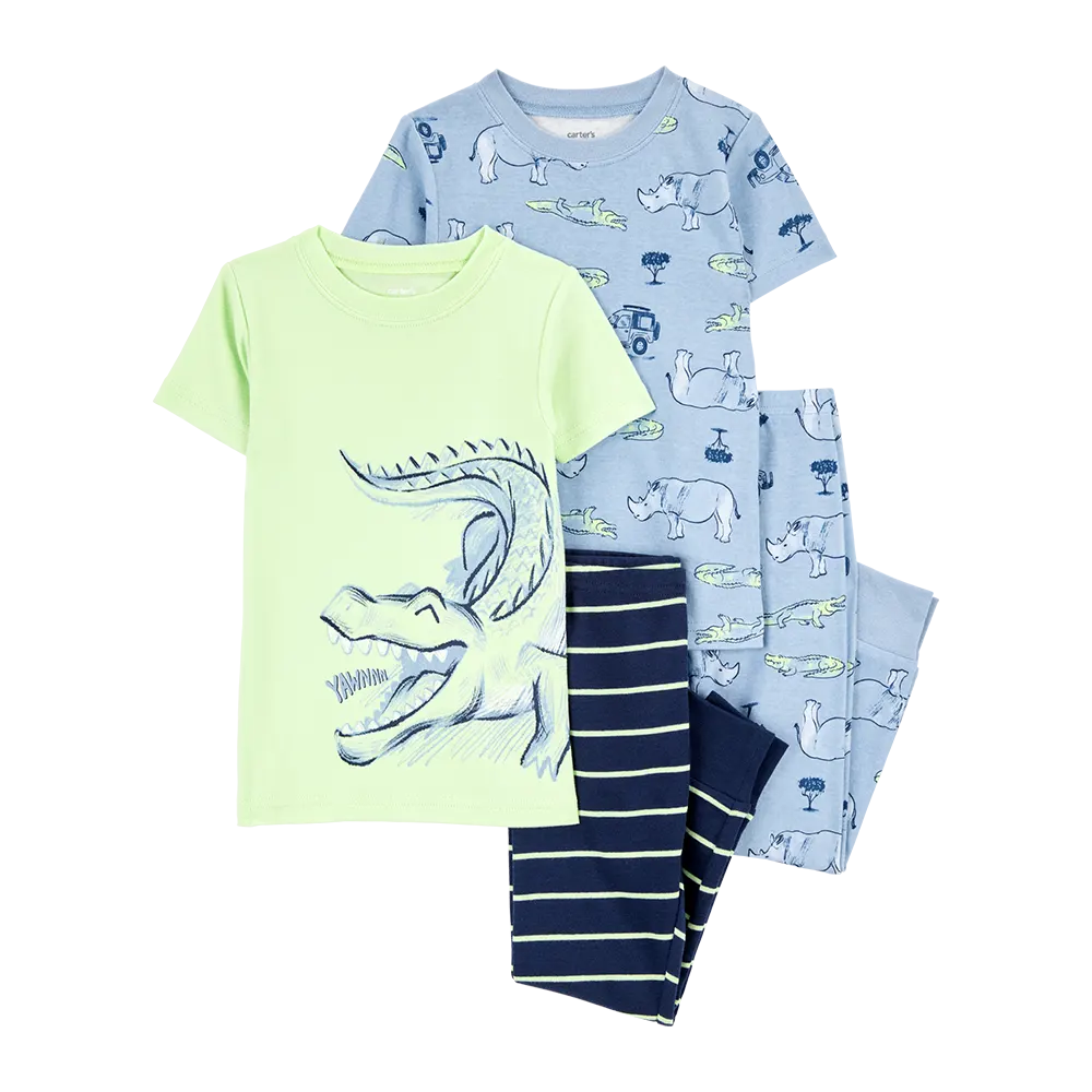 Pyjama 4 pièces alligator garçon - 100% Coton