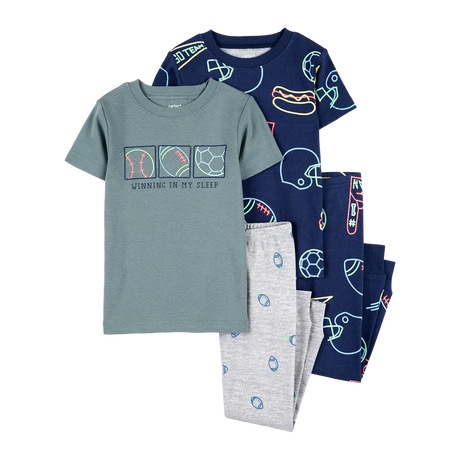 Pyjama 4 pièces sport garçon - 100% Coton