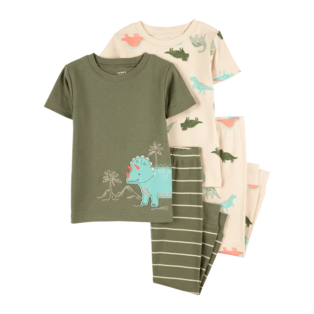 Pyjama 4 pièces dinosaure garçon - Coton