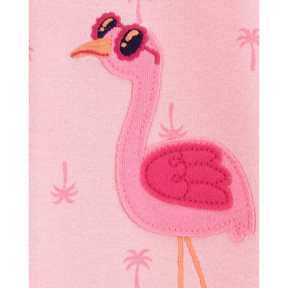 Pyjama dors-bien flamant rose fille - Coton