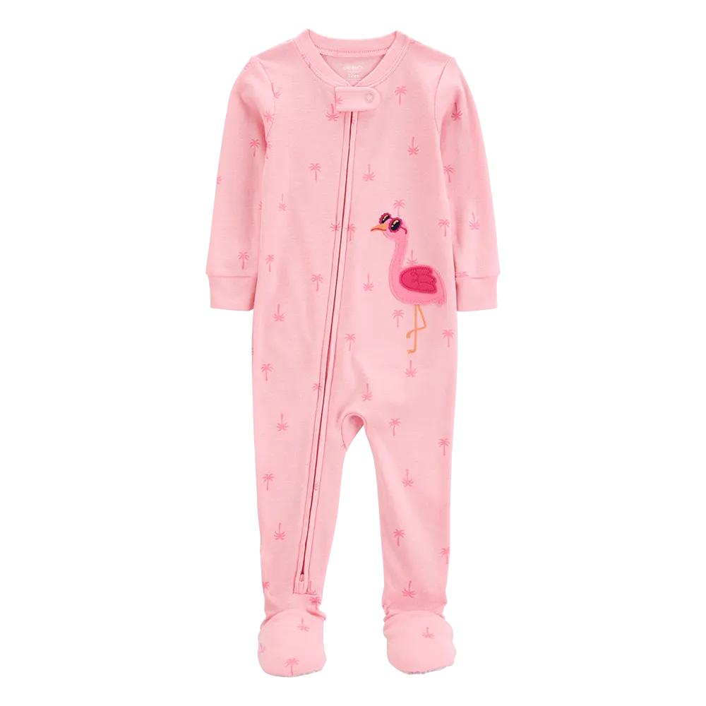 Pyjama dors-bien flamant rose fille - Coton