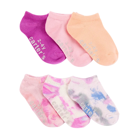 Lot de 6 paires de socquettes tie-dye fille