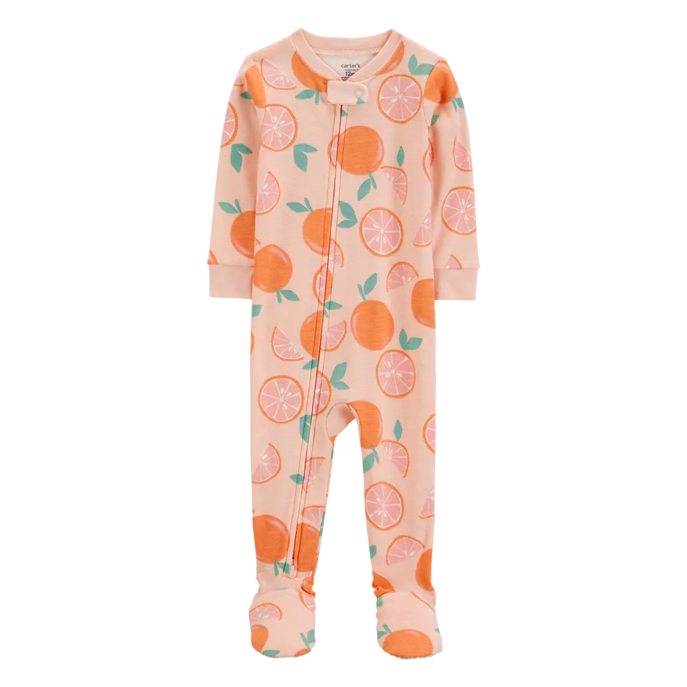 Pyjama dors-bien orange fille - 100% Coton