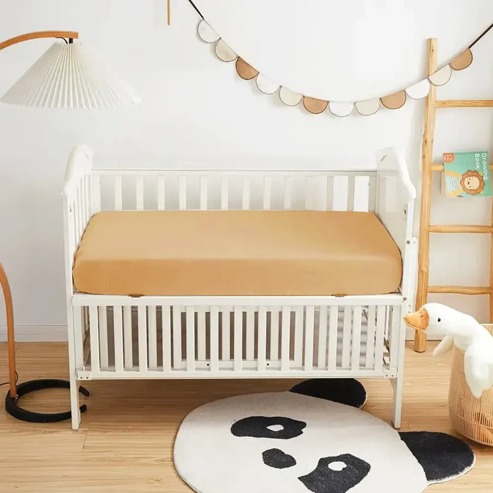 Bambidou Drap Housse Pour Lit Bébé 120x60 cm - Beige Caramel