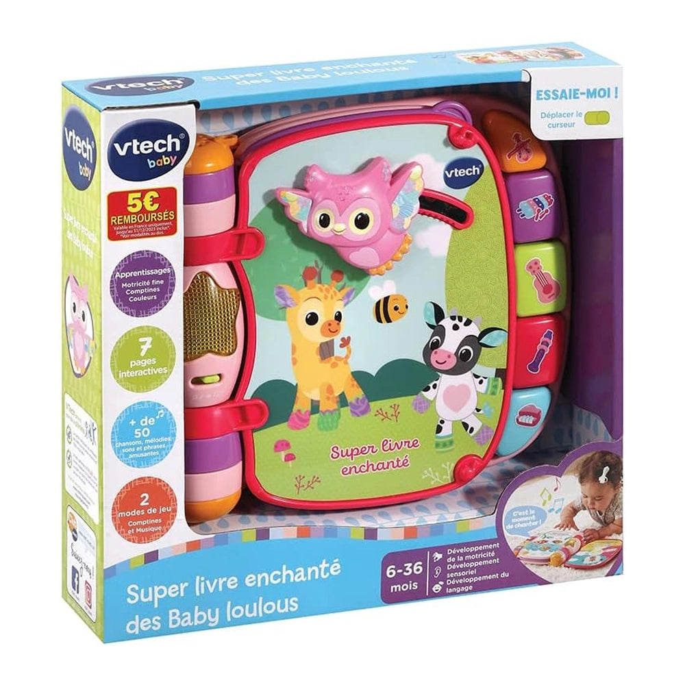 Vtech Super Livre Enchanté des Baby Loulous Rose 3M+