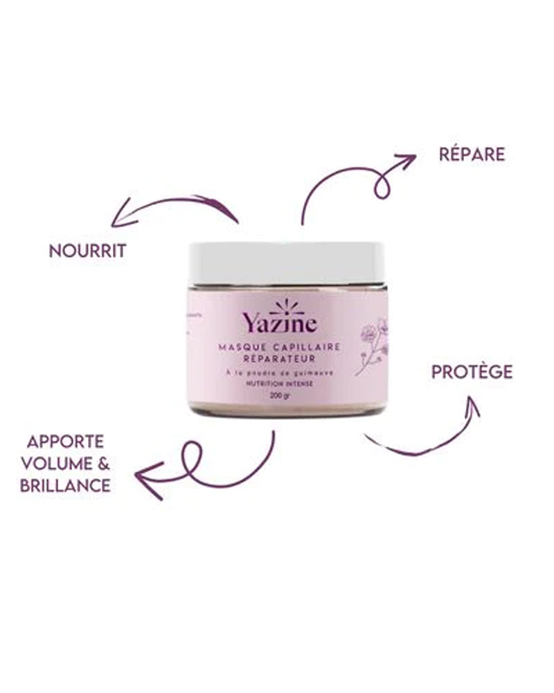 Yazine Masque Capillaire à La Poudre de Guimauve - 200g