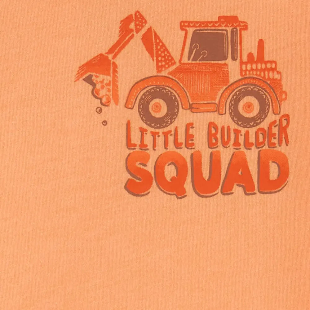 Ensemble 2 Pièces T-shirt de Construction & Short Carter's - Orange & Jean