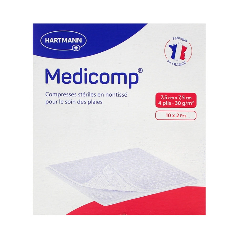 Hartmann Medicomp® S 40 Compresses non tissé Stériles 7.5x7.5cm