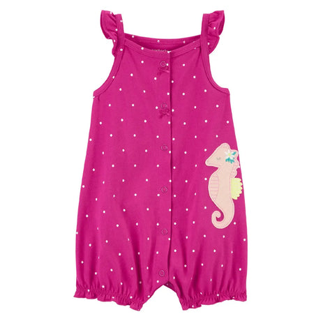 Barboteuse en Coton Carter's - Hippocampe Rose