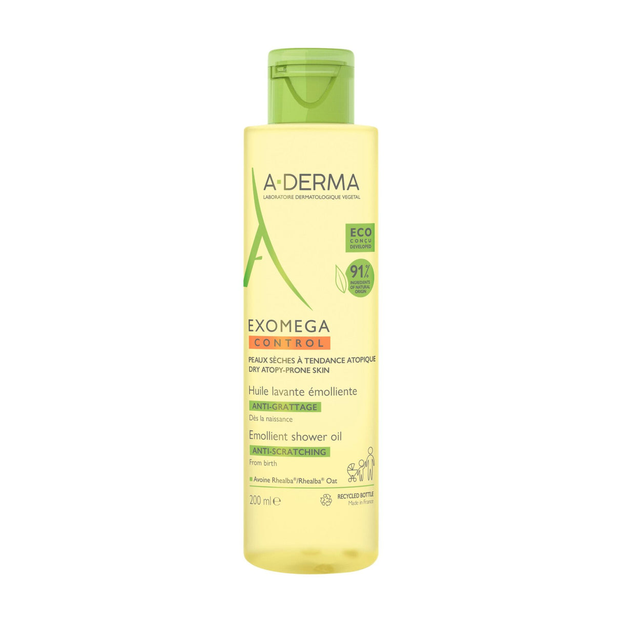 A-DERMA EXOMEGA CONTROL Huile Lavante Émolliente Anti-Grattage – 200ml