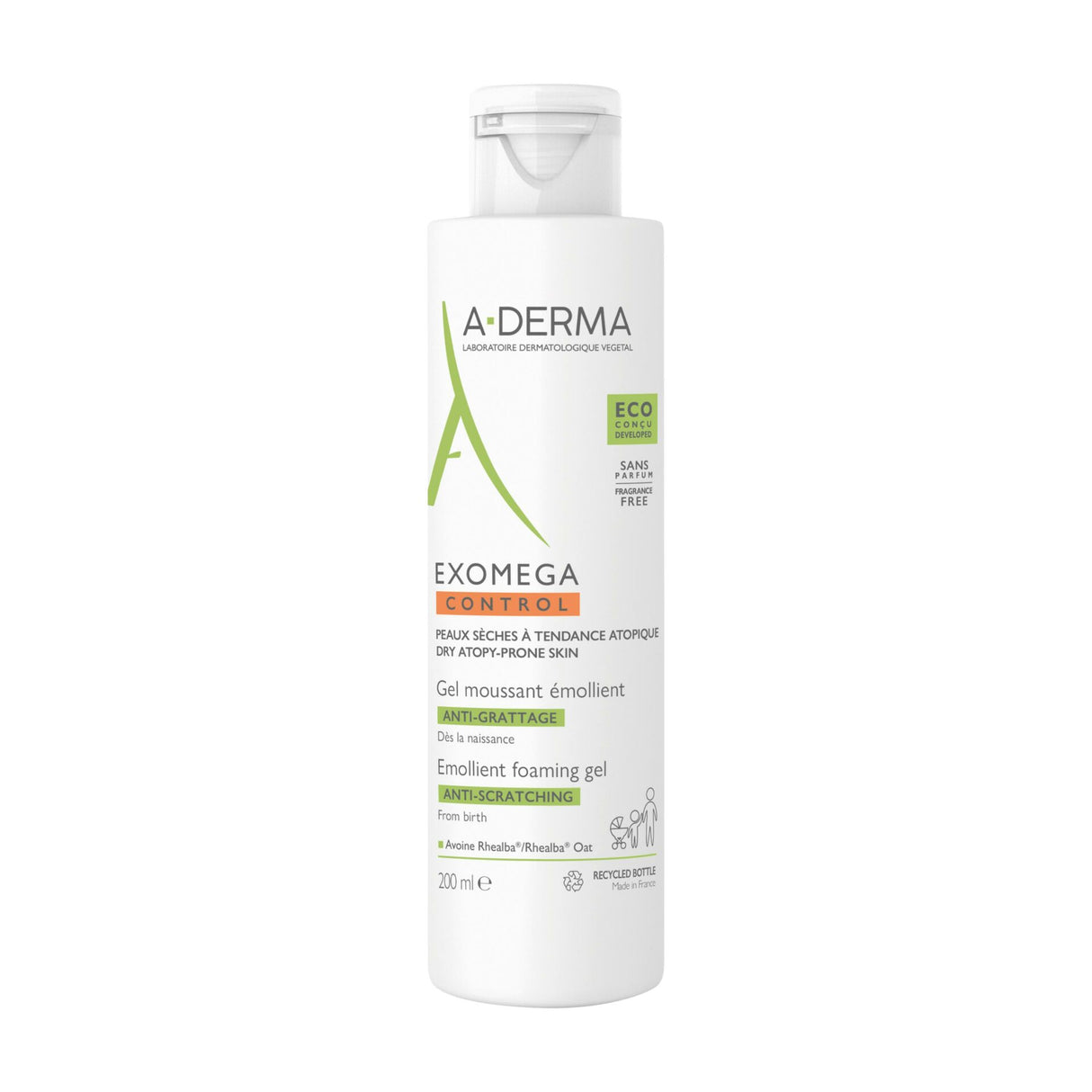 A-derma Exomega Gel moussant émollient anti-grattage 200 ml