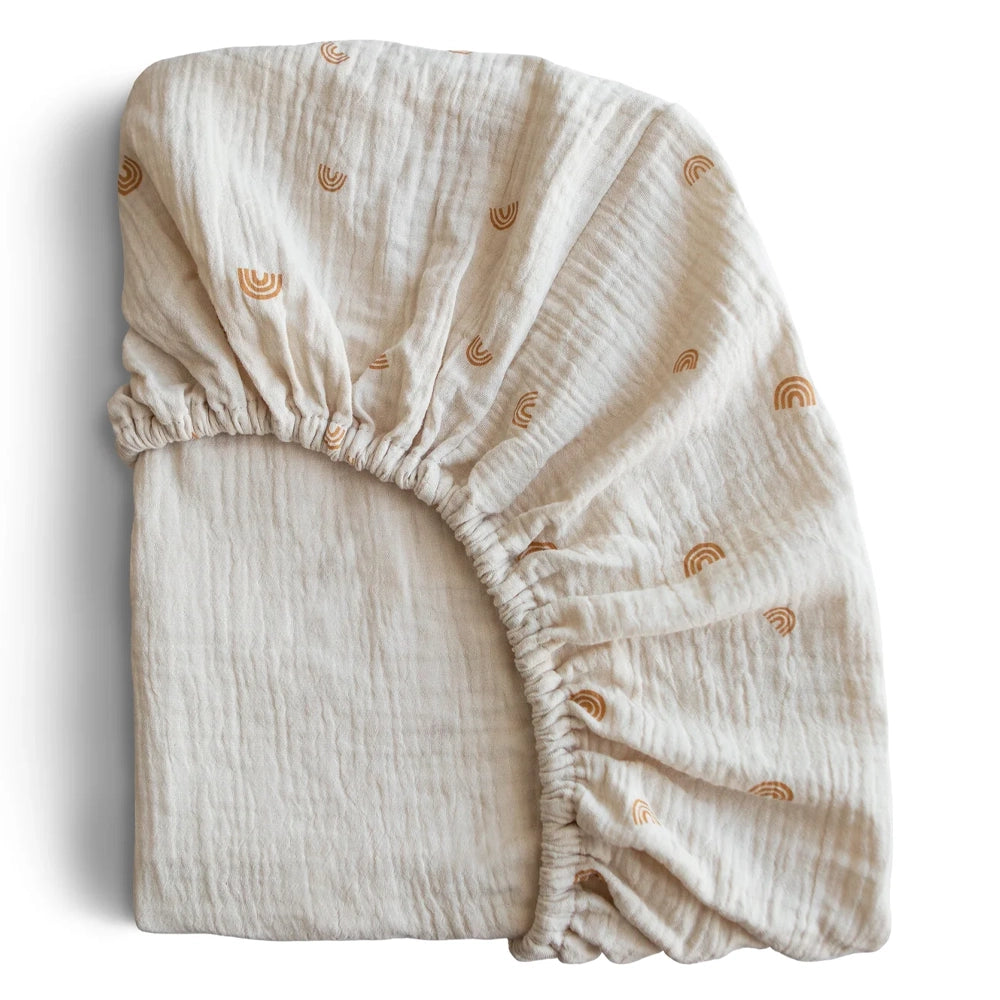 Mushie Drap de Lit en Coton Extra Douce - Arc-en-Ciel