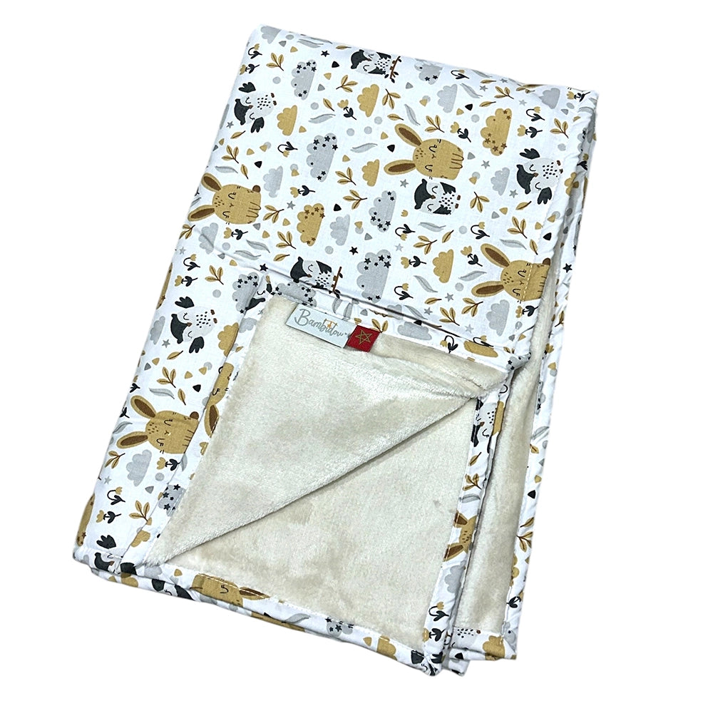 Bambidou Couverture Arrière Polaire Ivoire 80x100 cm - Lapinou