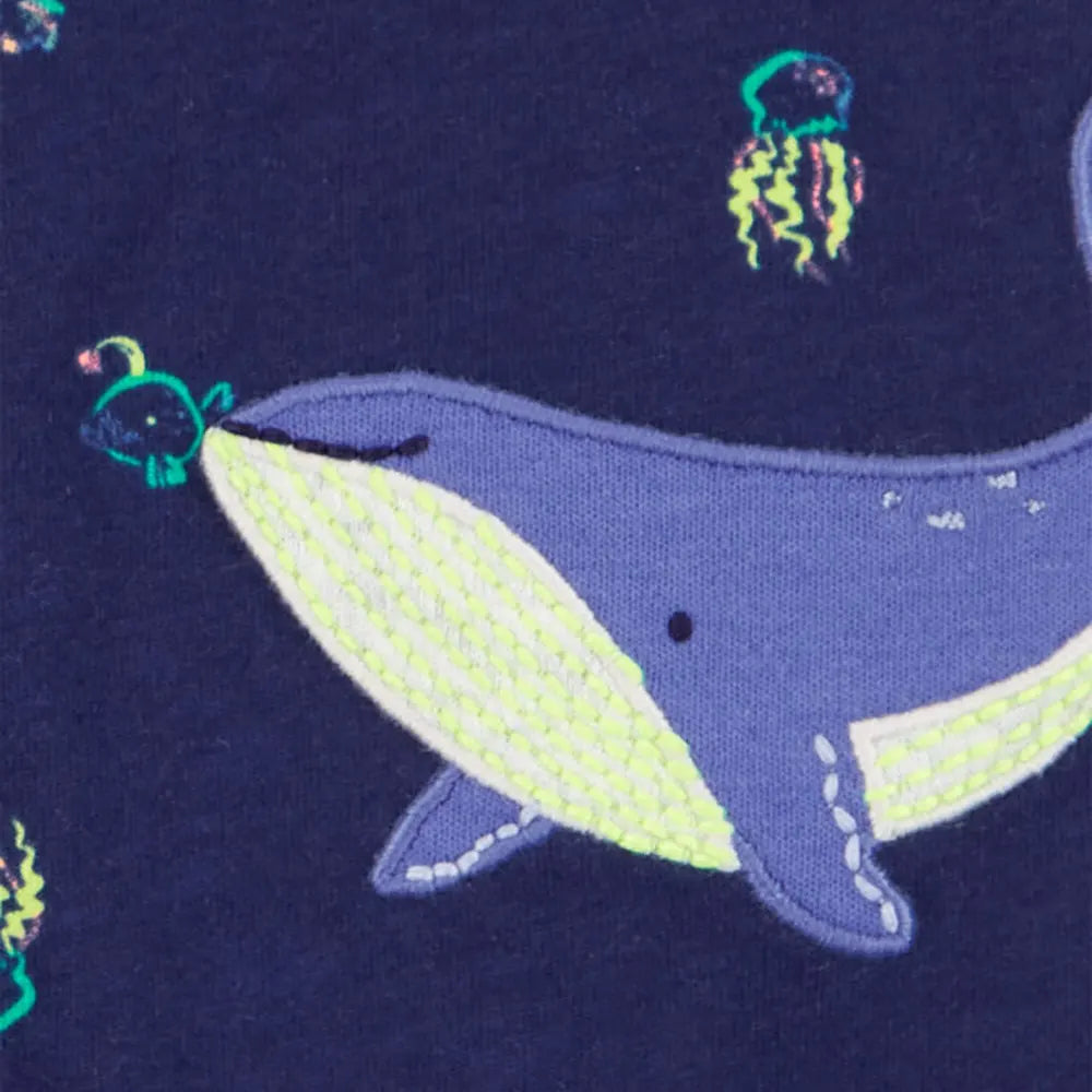 Barboteuse en Coton Carter's - Baleine Bleu