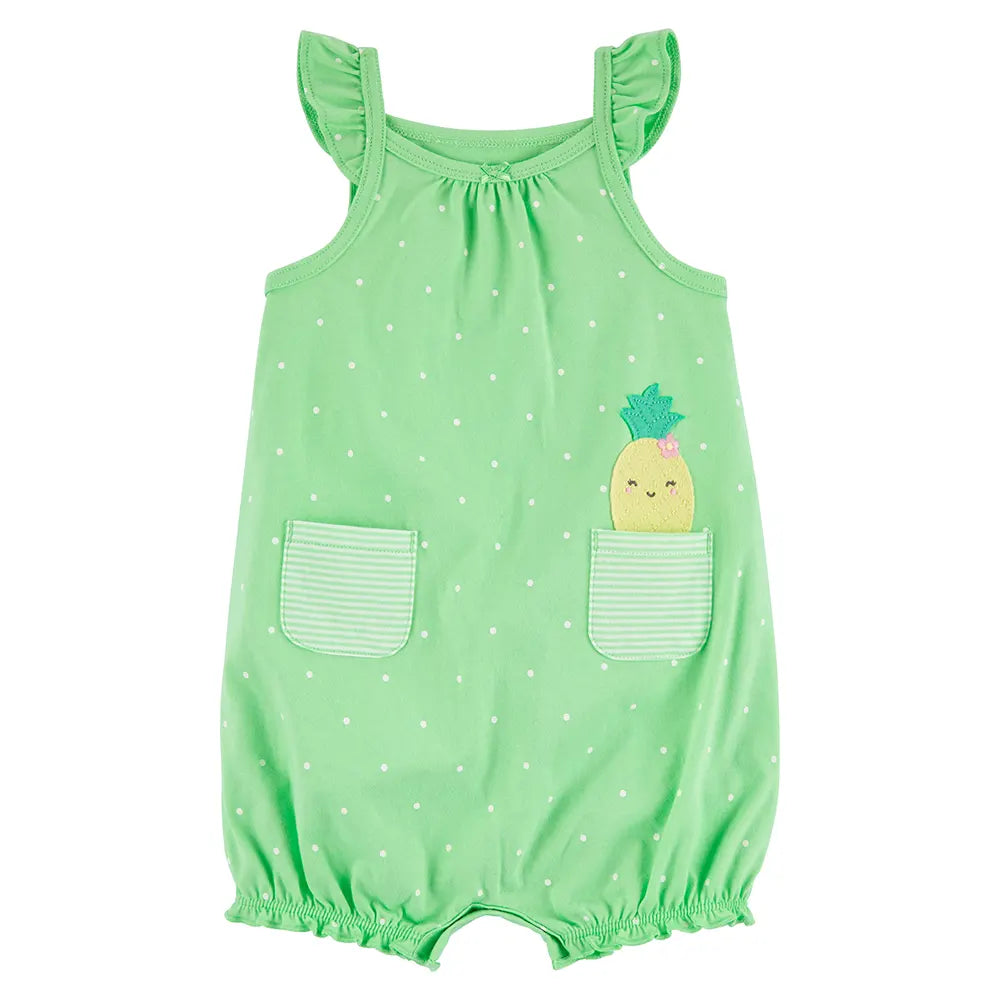 Barboteuse en Coton Carter's - Ananas Vert