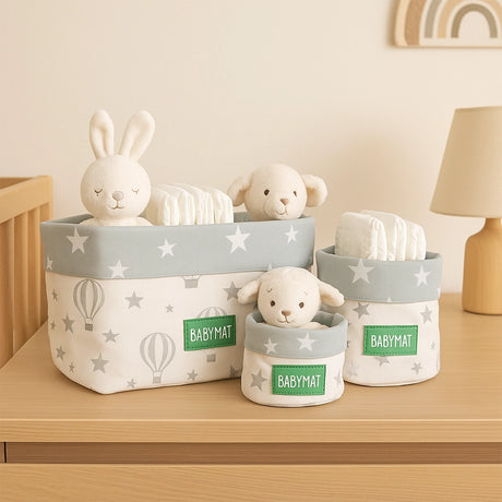 Lot de 3 Paniers Babymat - Montgolfière Bleue