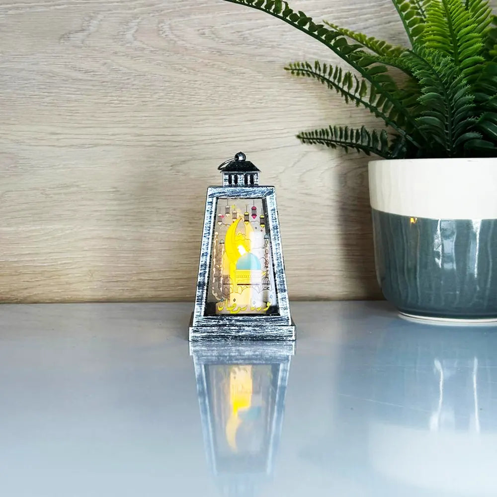 Decorative Table Lamp Lantern for Ramadan - Gray