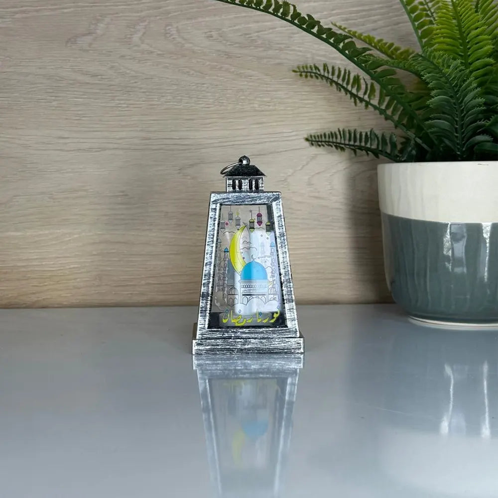 Decorative Table Lamp Lantern for Ramadan - Gray