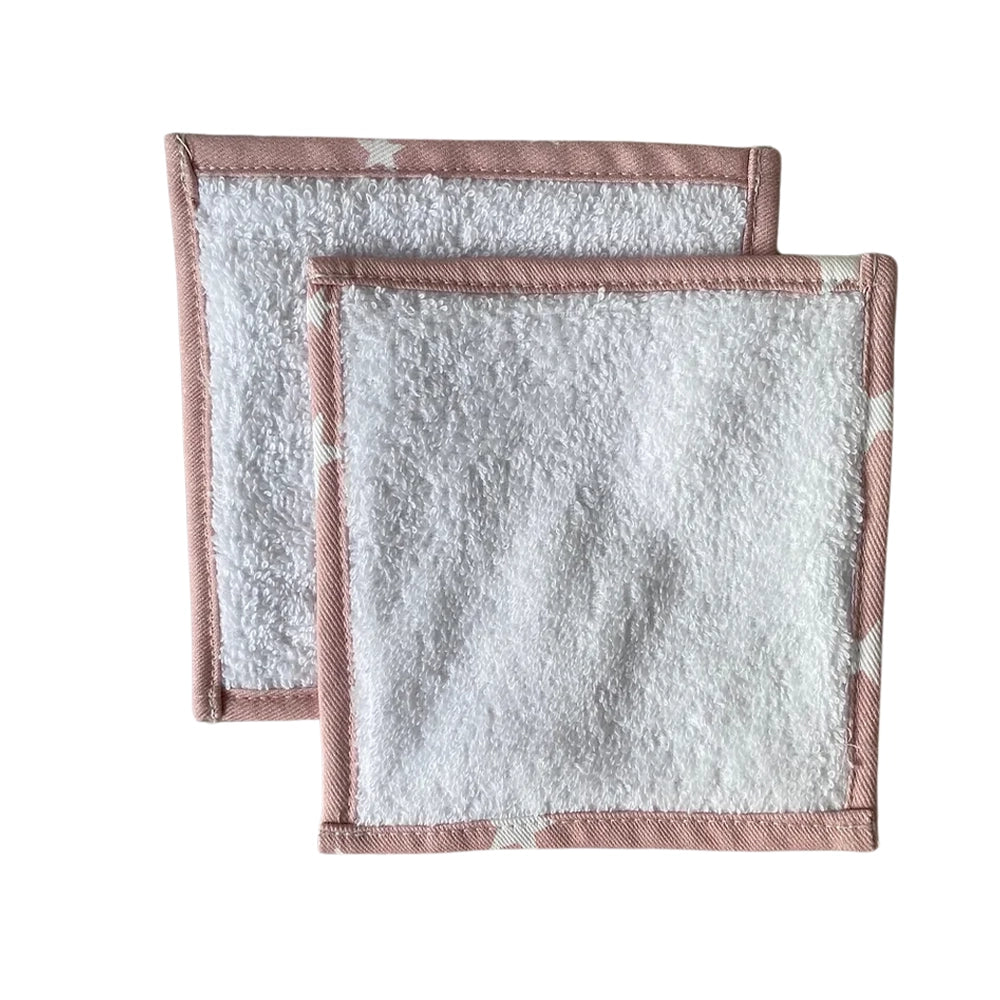 Babymat Lot de 6 Lingettes en Tissu - Petit Coton - Étoile Rose