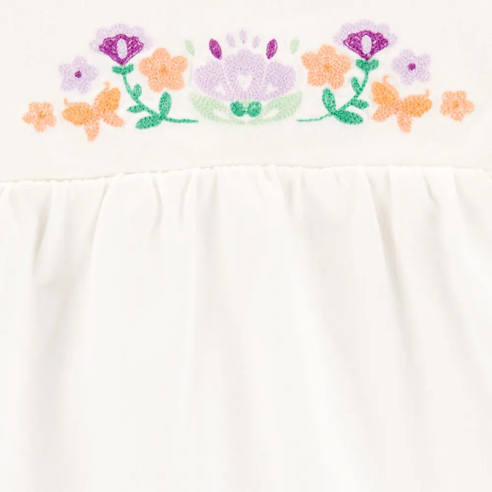 Carter's Floral Ruffle Top - Ivory