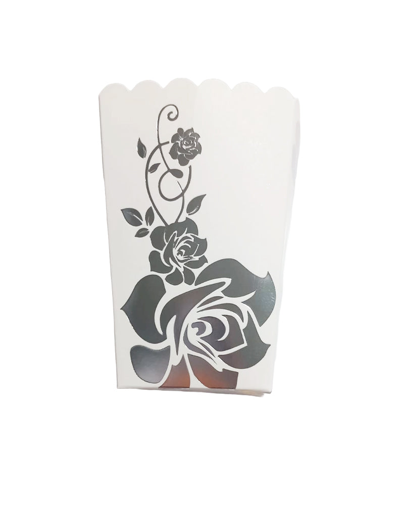 Boîtes à Popcorn Fleur x10 - Argenté