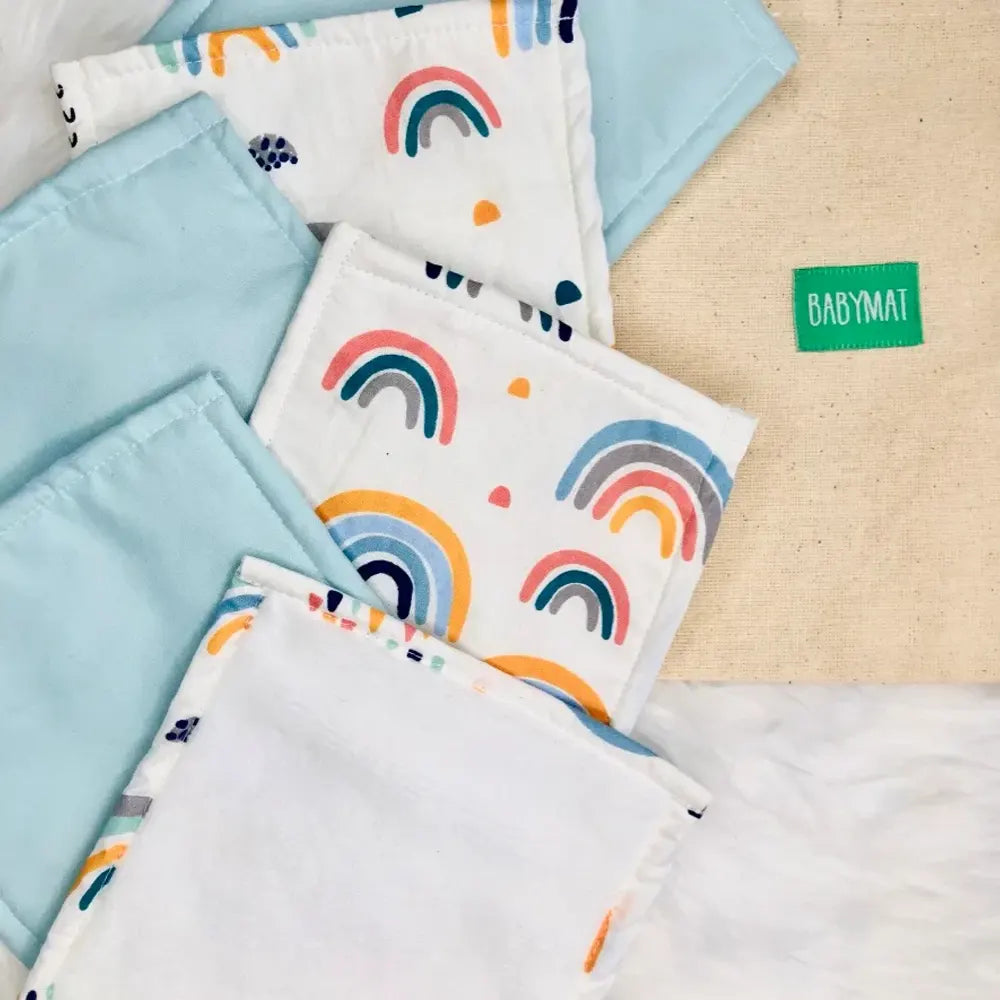 Babymat Lote de 6 toallitas - Arcoíris Azul