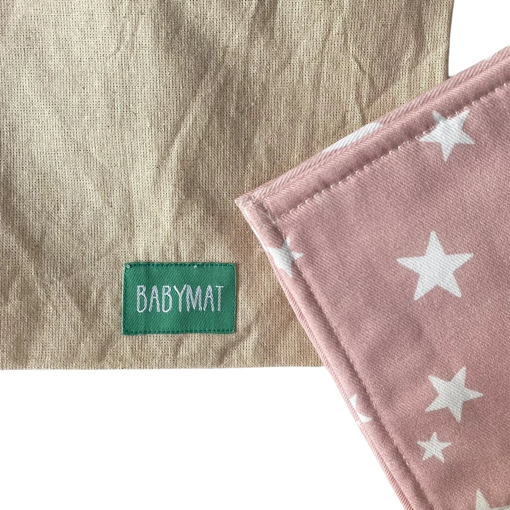 Babymat Lot de 6 Lingettes en Tissu - Petit Coton - Étoile Rose