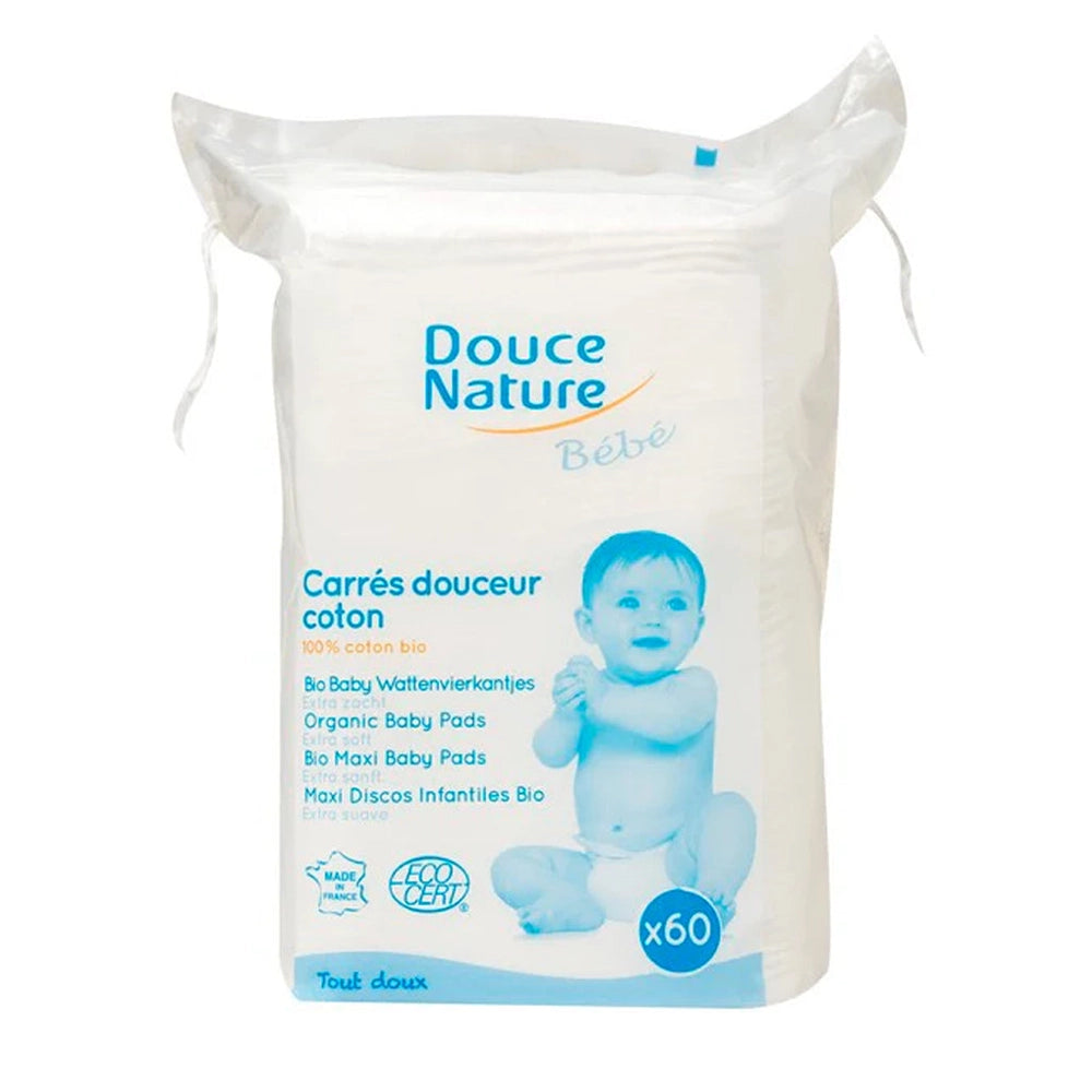 Douce Nature Carrés Coton Bio Douceur - 60 Pièces