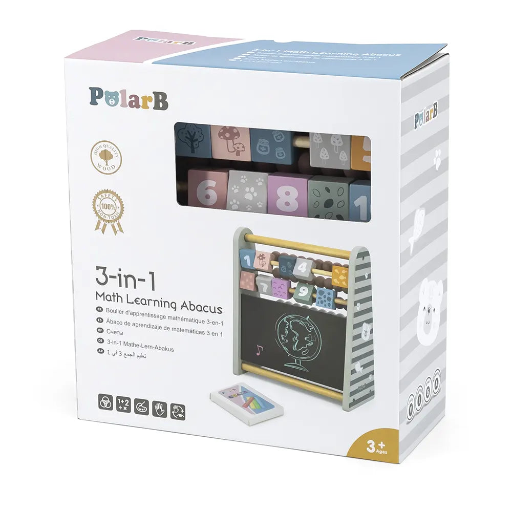Viga Toys PolarB Abacus Educatif 3 en 1 de Math 3A+