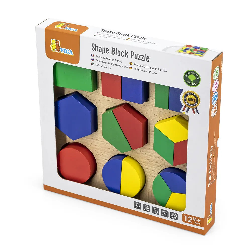 Viga Toys Colorful Shapes Puzzle 12M+