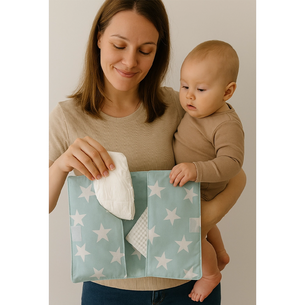 Organisateur Babymat - Vert Étoiles Blanches