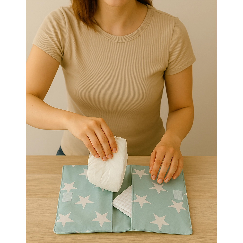 Organisateur Babymat - Vert Étoiles Blanches