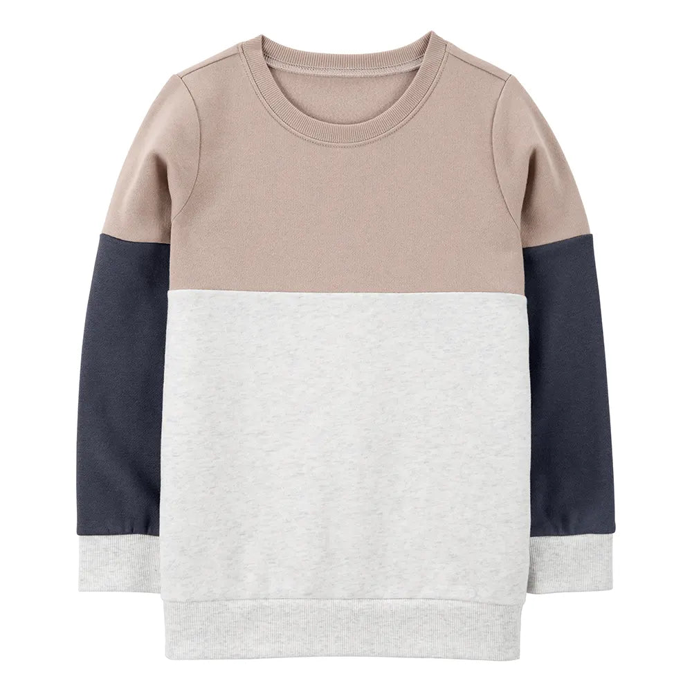 Sweat-shirt enfant color block en polaire