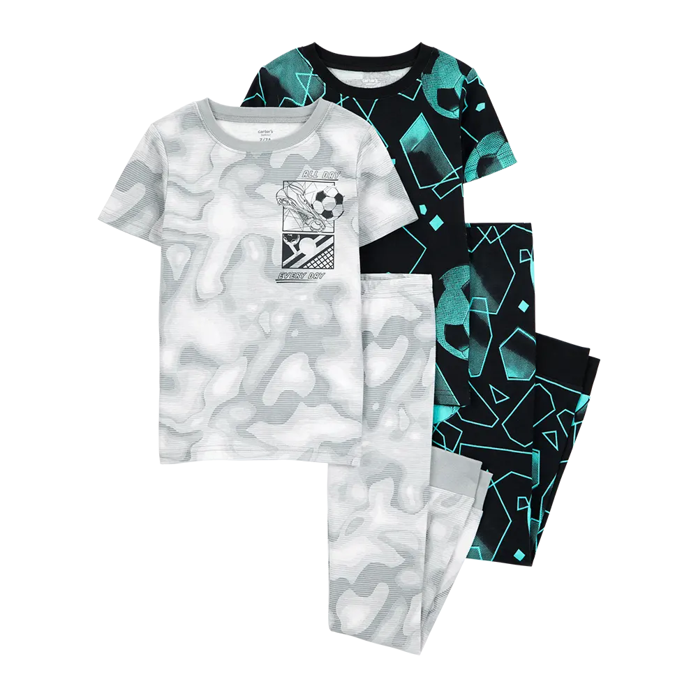 Pyjama 4 pièces sport garçon - 100% Coton