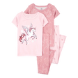 Pyjama 4 pièces licorne fille - 100% Coton
