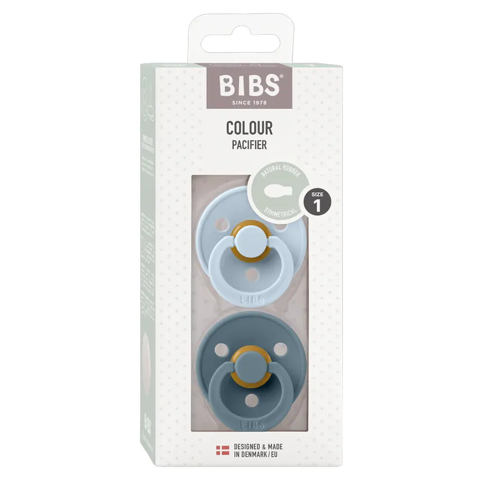 BIBS Lot de 2 Sucettes Symétriques – Bleu Pétrole/Pétrole