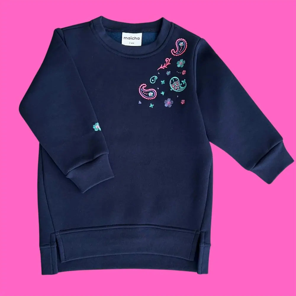 Maïcha Robe En Molleton Hema - Bleu Marine